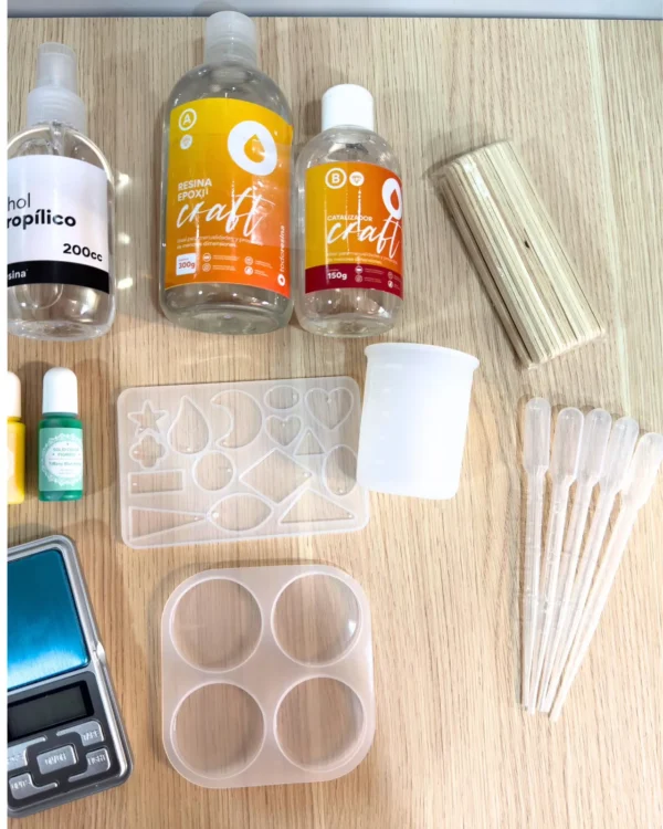 Kit Inicial de Resina Epoxi 2:1 para Principiantes – Combo Completo para Manualidades y Llaveros