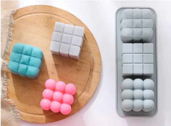Molde de Silicona con 3 Cubos Grandes Diferentes