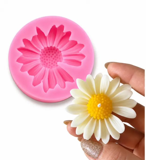 Molde de Silicona Margarita sin Punto para Velas, Yeso y Manualidades