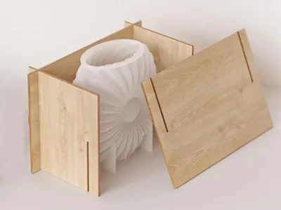 Molde florero margarita con contencion madera- Molde de Silicona Florero Margarita con Contención de Madera para Yeso, Cemento y Resina