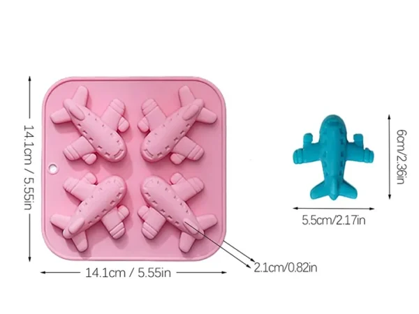 Molde de Silicona con 4 Aviones