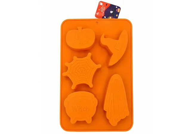 Molde de Silicona 5 Figuras de Halloween para Velas, Yeso y Cemento