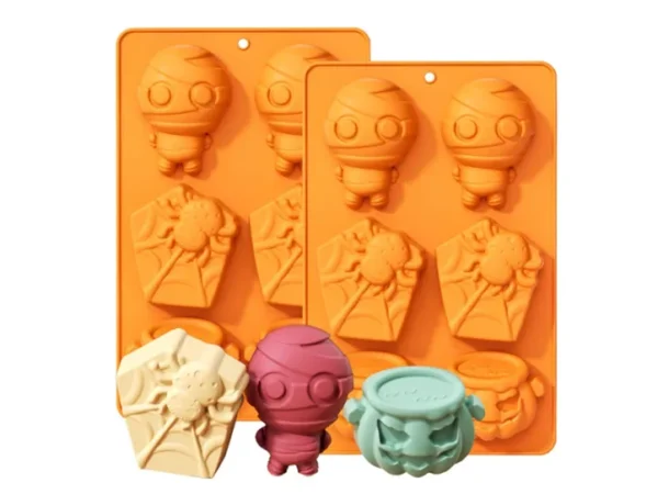 Molde de Silicona 6 Figuras de Halloween para Resina, Yeso y Cemento