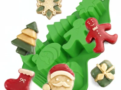 Molde silicona 6 figuras Navidad molde TIPO ARBOLITO-MUESTRA Molde de Silicona Tipo Arbolito con 6 Figuras Navidad
