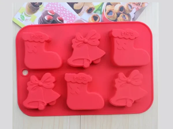 Molde de Silicona con 6 Figuras de Navidad