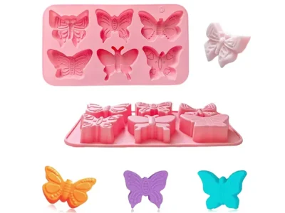 Molde silicona 6 mariposas labradas Molde de Silicona con 6 Mariposas Labradas Decoradas