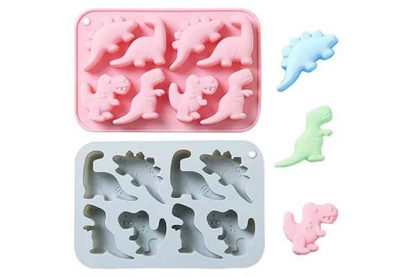 Molde de Silicona con 8 Dinosaurios