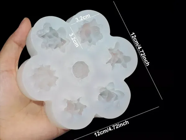 Molde de Silicona 7 Mini Suculentas para Yeso, Cemento