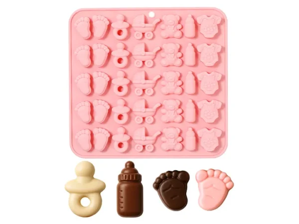 Molde de Silicona con 35 Mini Figuras para Baby Shower