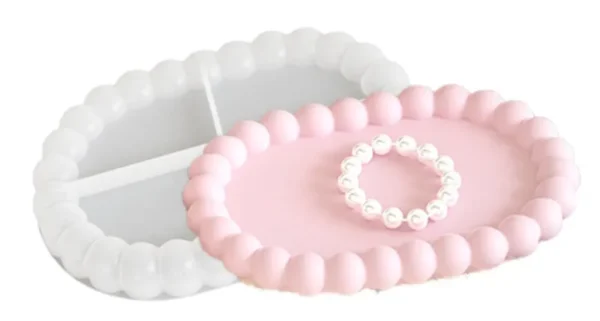 Molde de Silicona Bandeja Ovalada con Bordes de Burbujas