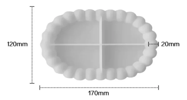 Molde de Silicona Bandeja Ovalada con Bordes de Burbujas