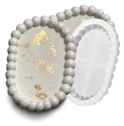 Molde de Silicona Bandeja Ovalada con Bordes de Burbujas