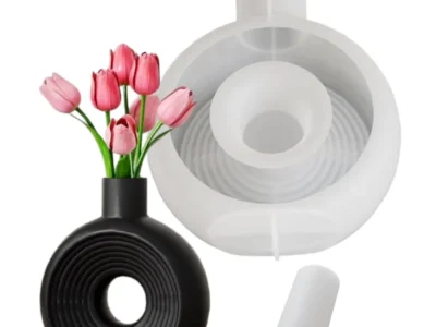 Molde silicona florero dona aro redonda rayada-muestra Molde de Silicona Florero Dona Redondo Rayado