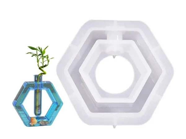 Molde de Silicona Florero Hidropónico Hexagonal