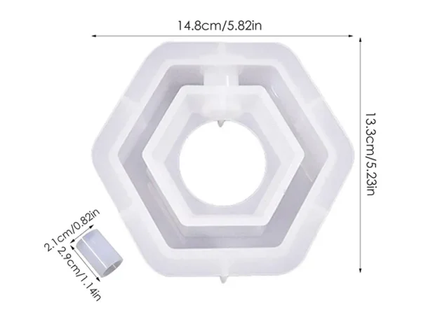 Molde de Silicona Florero Hidropónico Hexagonal