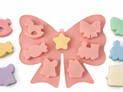 Molde silicona fomra MOÑO con 7 figuras Navidad-MUESTRA Molde de Silicona Tipo Moño con 7 Figuras