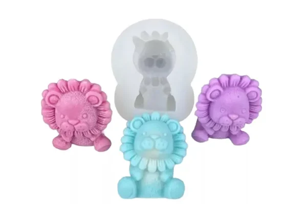 Molde de Silicona Leoncito Infantil para Velas, Yeso y Cemento