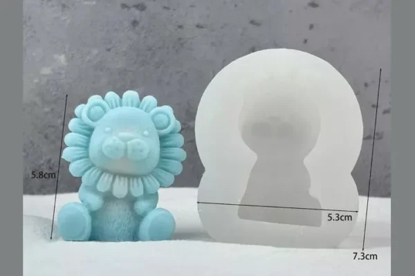 Molde de Silicona Leoncito Infantil para Velas, Yeso y Cemento