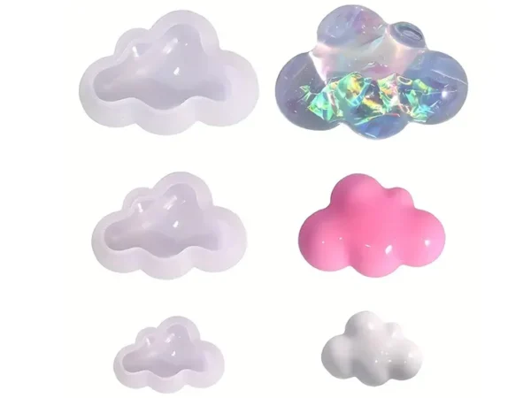 Molde de Silicona Nube 3D CHICA para Resina, Yeso y Cemento