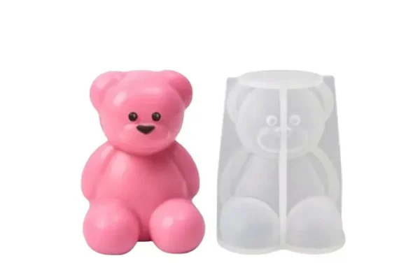 Molde de Silicona Mini Osito Sentado para Velas, Resina y Manualidades
