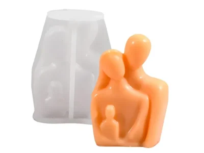 Molde silicona pareja abrazada con hijo Molde de Silicona Pareja Abrazada con Hijo para Yeso, Cemento y Resina
