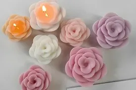 Molde de Silicona Rosa Abierta 3D para Velas, yeso y Manualidades