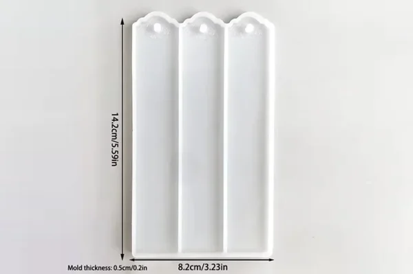 Molde de Silicona Señaladores x3 con Punta Redondeada para Resina
