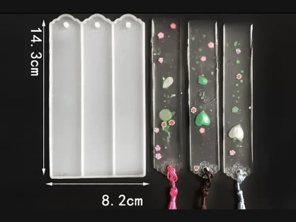 Molde de Silicona Señaladores x3 con Punta Redondeada para Resina