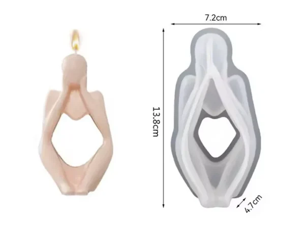 Molde de Silicona Silueta Mujer Pensante con Manos en la Cara para Yeso, Cemento y Resina