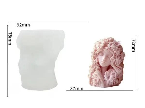 Molde de Silicona para Vela Mujer con Flores