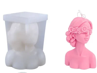 Molde silicona vela mujer ojos vendados Molde de Silicona para Vela Mujer con Ojos Vendados