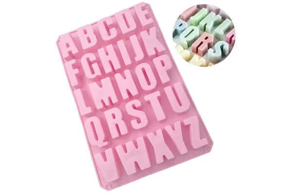 Molde de Silicona ABC Letras Mayúsculas de 2,5 cm de Profundidad