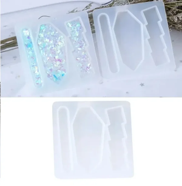 Molde de Silicona para Broches de Pelo x3 para Resina Epoxi y Manualidades