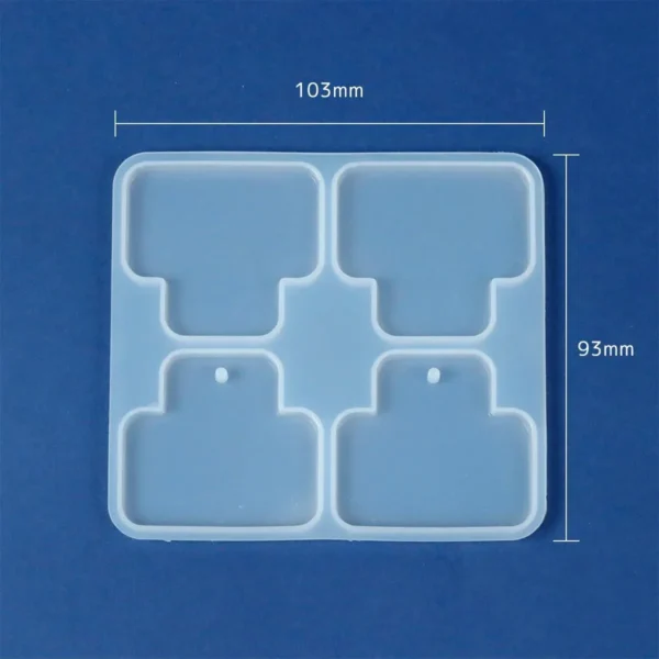 Molde de Silicona para Llavero Forma de T x4 para Resina Epoxi