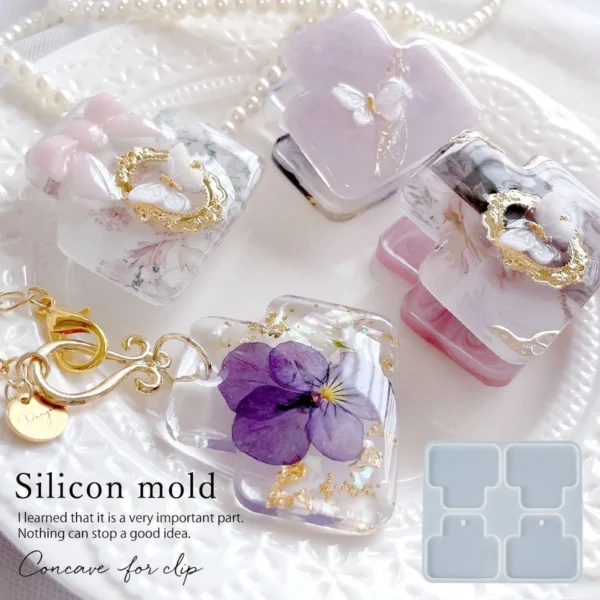 Molde de Silicona para Llavero Forma de T x4 para Resina Epoxi